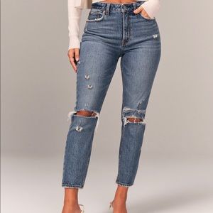 Abercrombie high rise ankle straight jeans